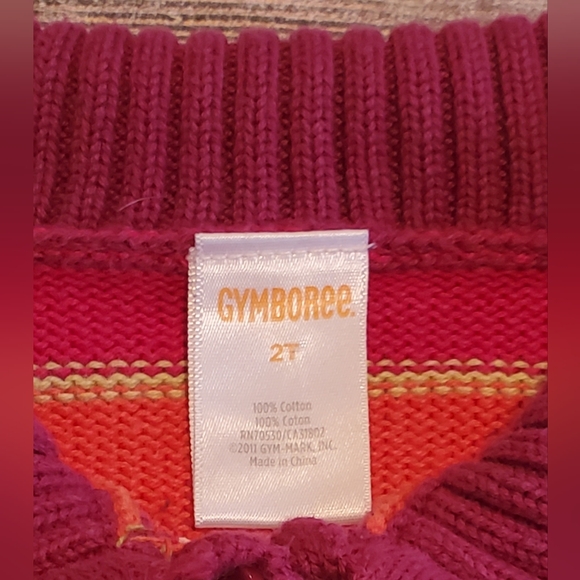 Gymboree Butterfly Girl Embroidered Flower Stripe Cardigan Sweater Girls Size 2T - Picture 4 of 5